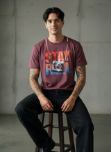 Stay Cam Regular Fit Maroon T-Shirt