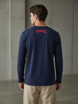 Stay Real Navy Blue Regular Full Sleeves T-Shirt