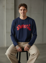 Stay Real Navy Blue Regular Full Sleeves T-Shirt