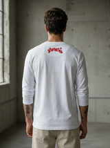 Stay Real White Regular Full Sleeves T-Shirt