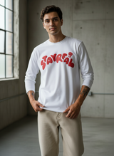 Stay Real White Regular Full Sleeves T-Shirt