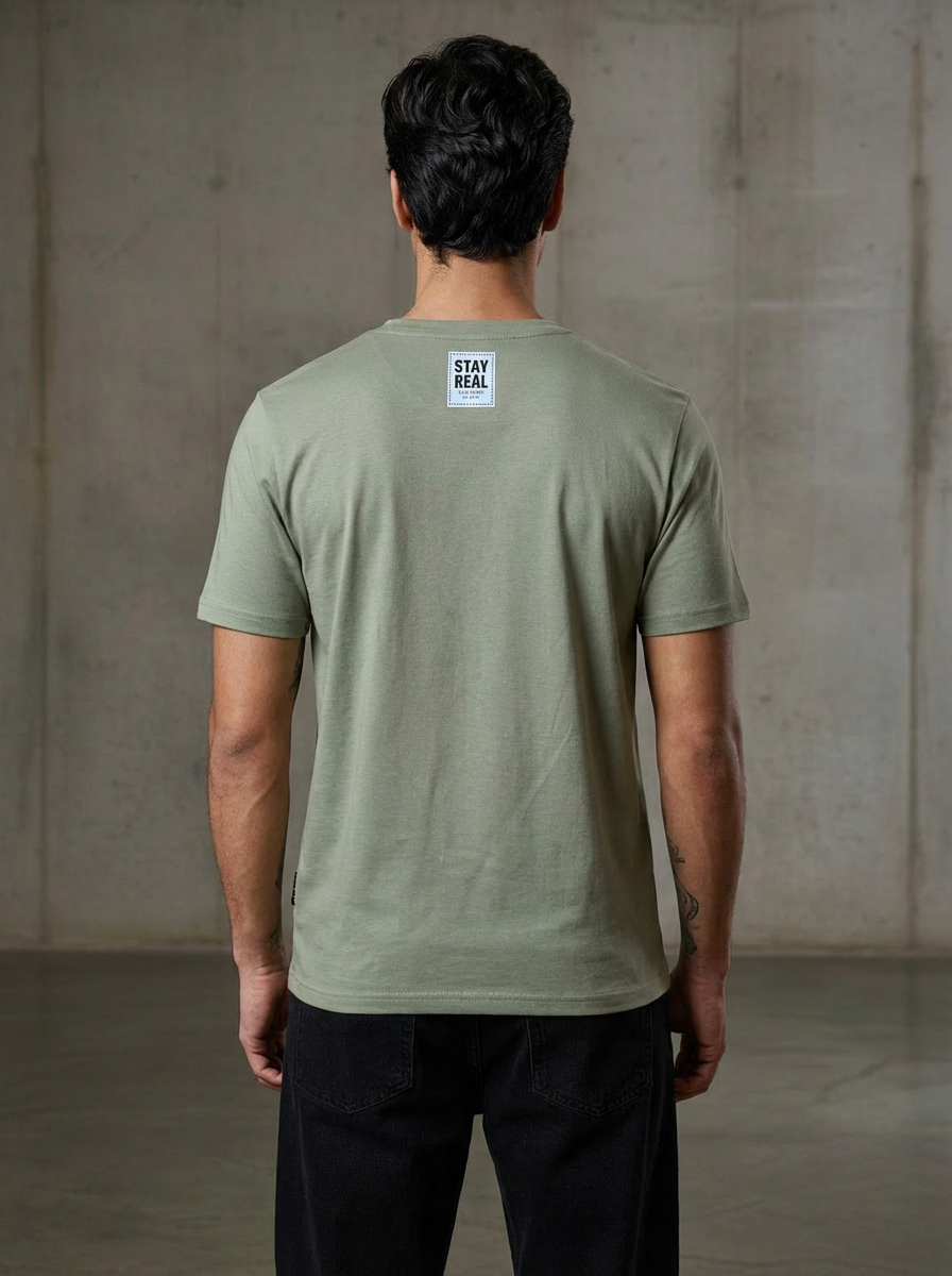 SR Musical Regular Fit Green T-Shirt