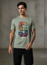 SR Musical Regular Fit Green T-Shirt