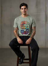SR Musical Regular Fit Green T-Shirt