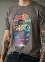SR Musical Regular Fit Brown T-Shirt