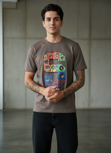 SR Musical Regular Fit Brown T-Shirt