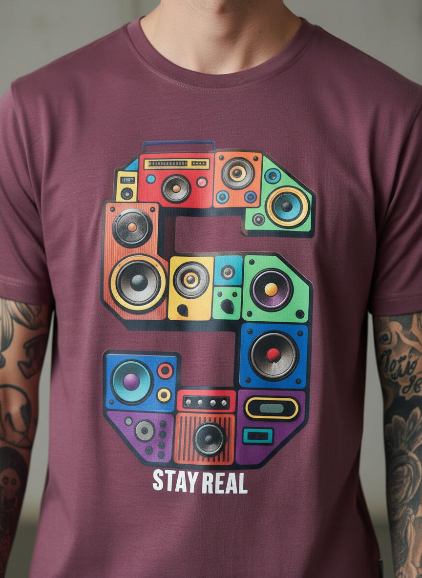 SR Musical Regular Fit Pink T-Shirt