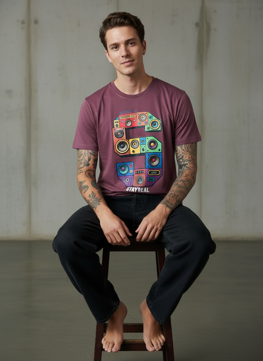 SR Musical Regular Fit Pink T-Shirt