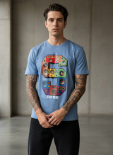 SR Musical Regular Fit Blue T-Shirt