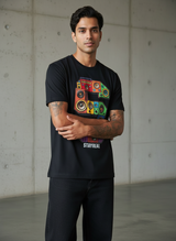 SR Musical Regular Fit Black T-Shirt