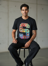 SR Musical Regular Fit Black T-Shirt
