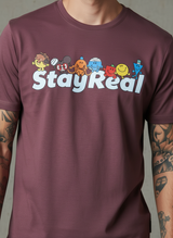 Stay Real Toons Regular Fit Pink T-Shirt