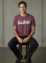 Stay Real Toons Regular Fit Pink T-Shirt