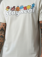 Stay Real Toons Regular Fit White T-Shirt