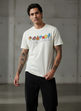 Stay Real Toons Regular Fit White T-Shirt
