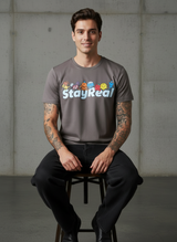 Stay Real Toons Regular Fit Brown T-Shirt
