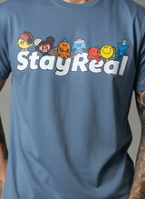 Stay Real Toons Regular Fit Blue T-Shirt