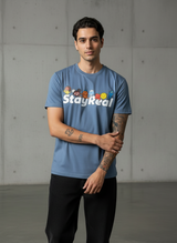 Stay Real Toons Regular Fit Blue T-Shirt