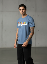 Stay Real Toons Regular Fit Blue T-Shirt