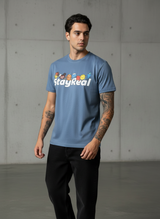 Stay Real Toons Regular Fit Blue T-Shirt