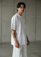 Stay Real Robot Oversized White T-Shirt