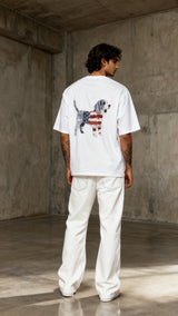 American Dog Oversized White T-Shirt