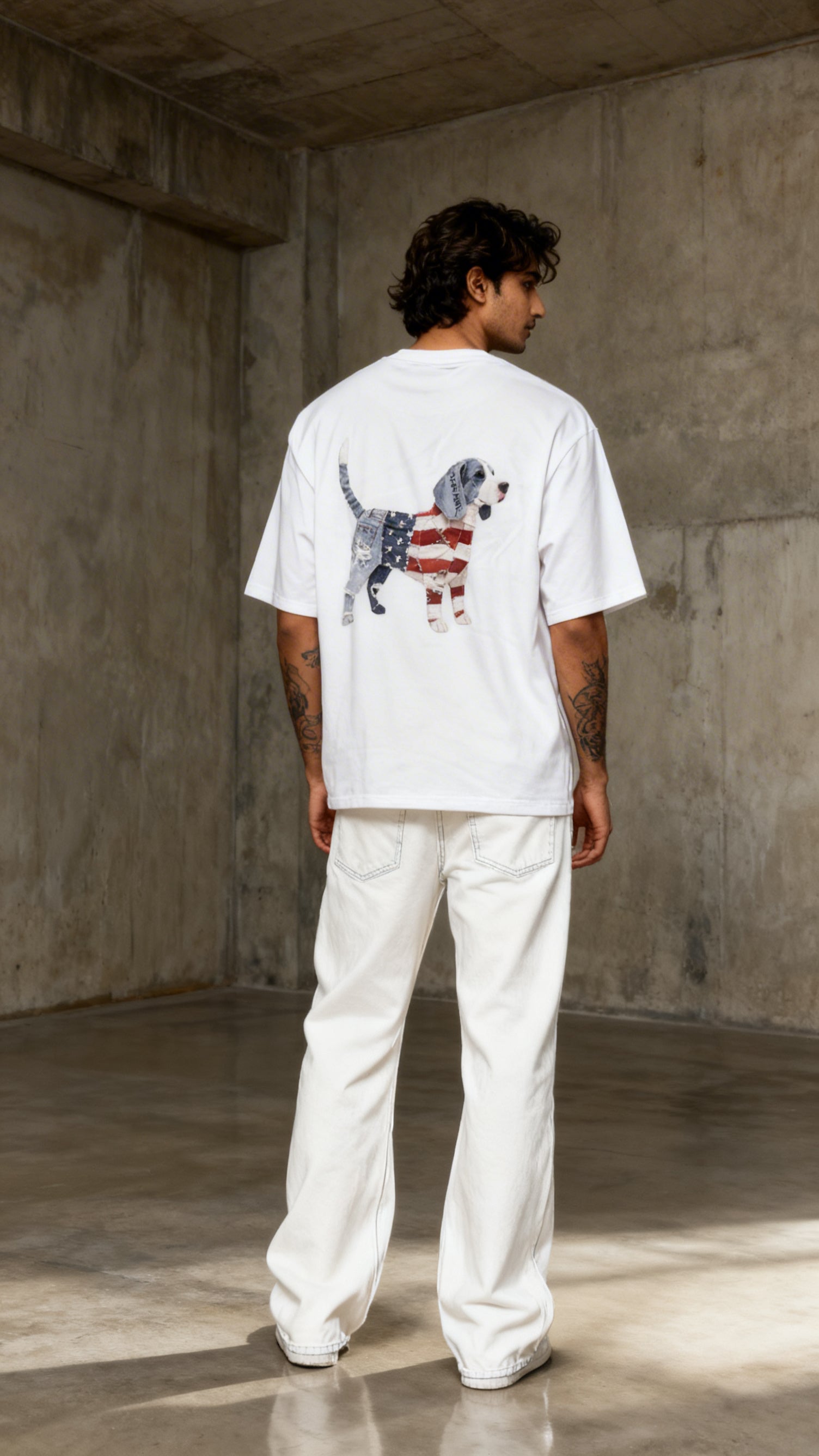 American Dog Oversized White T-Shirt