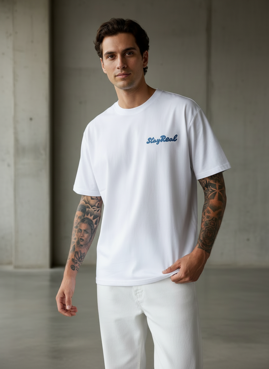 American Dog Oversized White T-Shirt