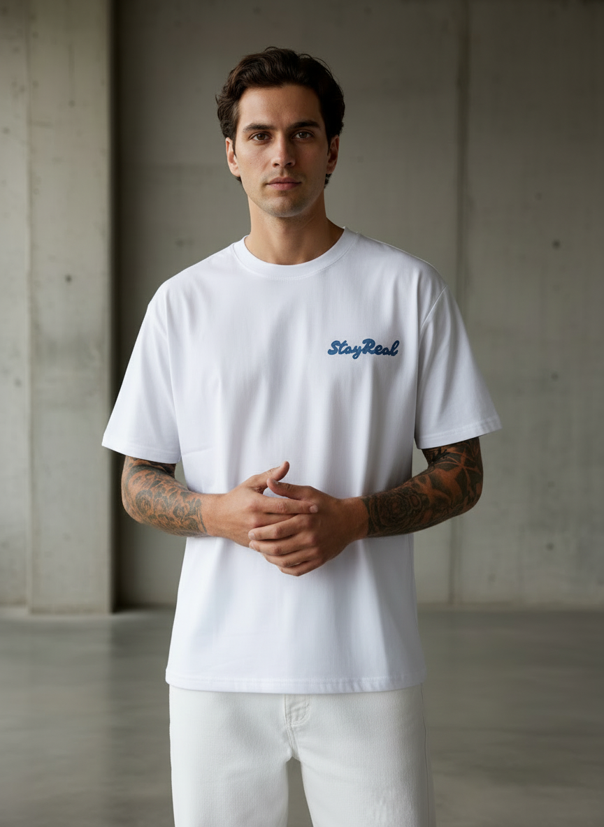American Dog Oversized White T-Shirt