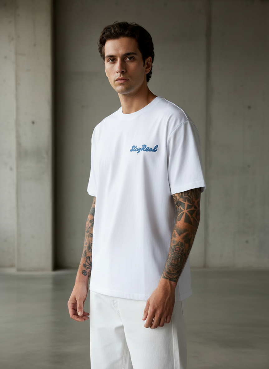 American Dog Oversized White T-Shirt