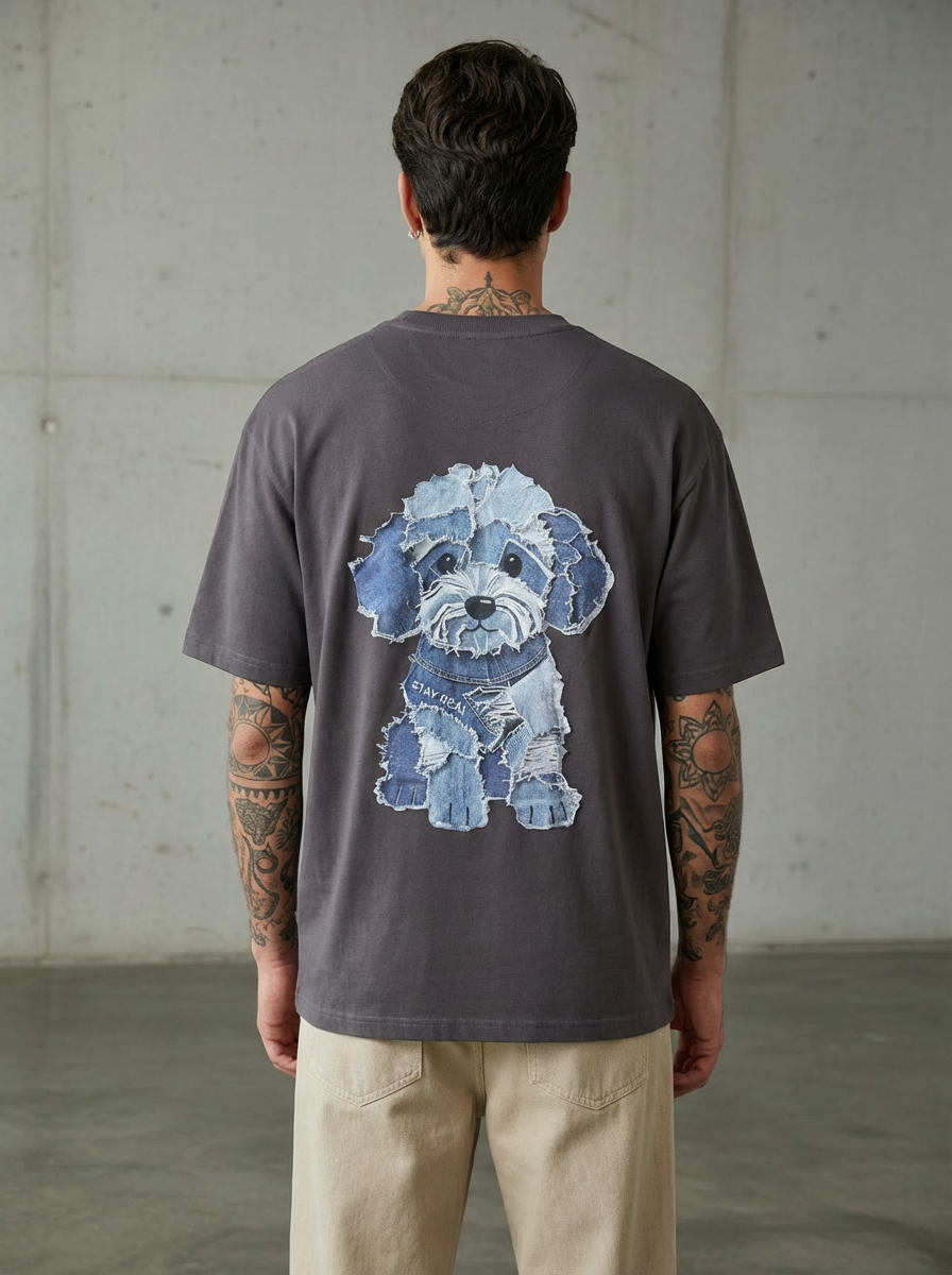 Shihtzu Dog Oversized Brown T-Shirt