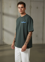 Shihtzu Dog Oversized Dark Green T-Shirt