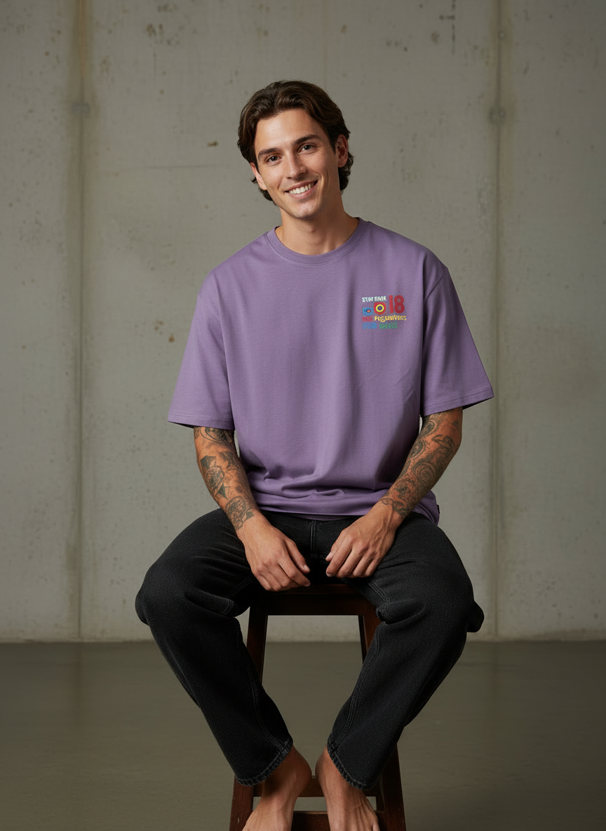 Be Together Oversized Purple T-Shirt