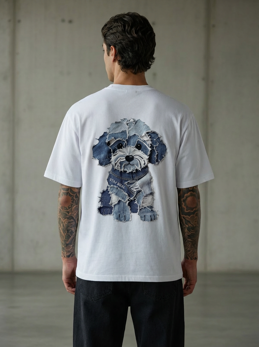 Shihtzu Dog Oversized White T-Shirt
