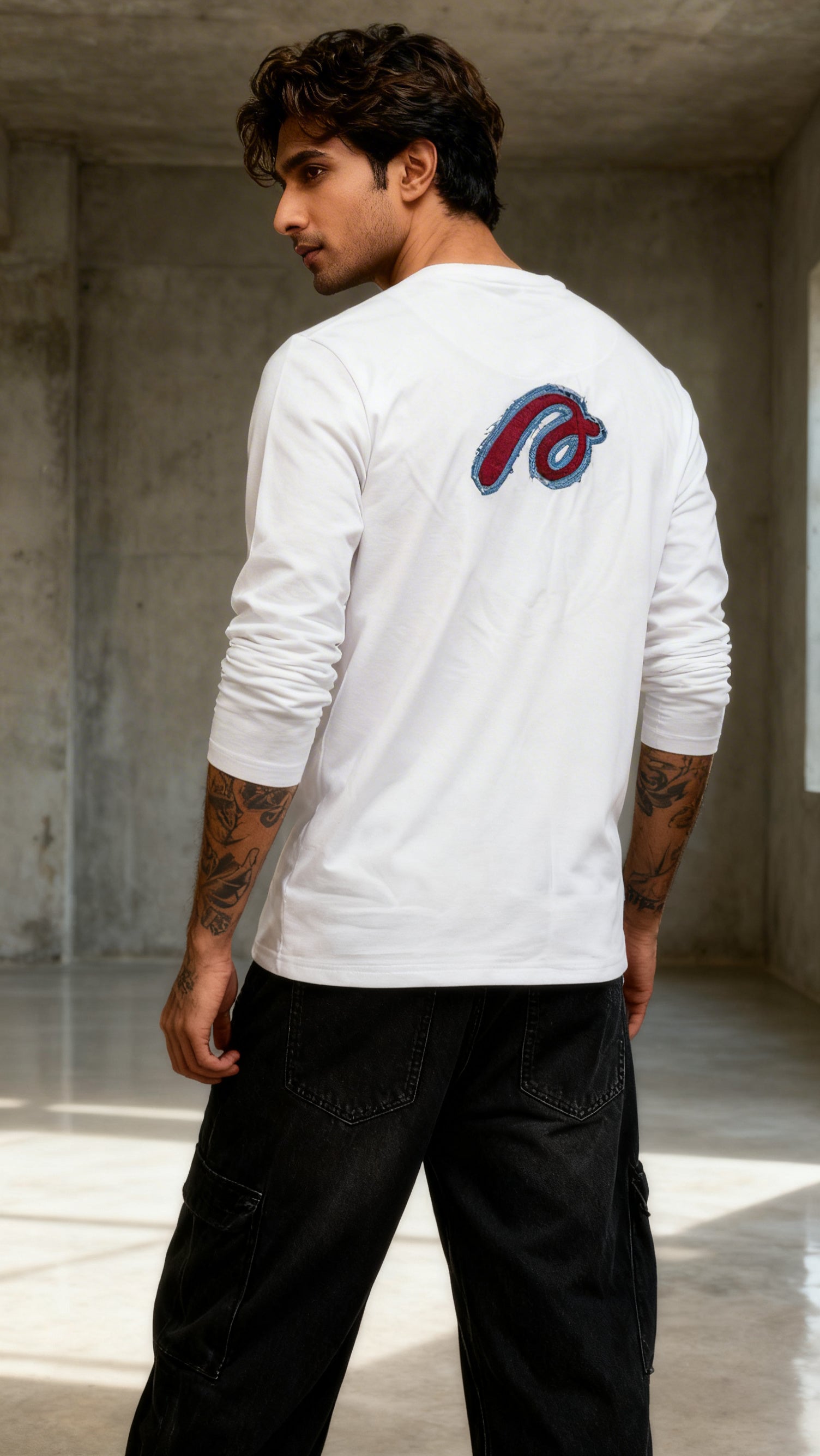 Future White Regular Full Sleeves T-Shirt