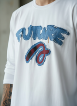 Future White Regular Full Sleeves T-Shirt