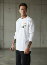 Cart Pocket White Regular Full Sleeves T-Shirt